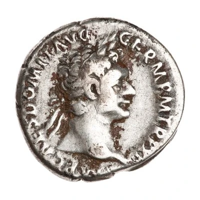 Denarius - Domitian IMP XXII COS XVI CENS P P P; Minerva front