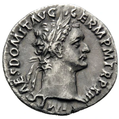 Denarius - Domitian IMP XXII COS XVI CENS P P P; Minerva front