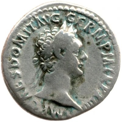 Denarius - Domitian IMP XXII COS XVI CENS P P P; Minerva front