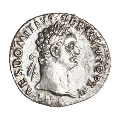 Denarius - Domitian IMP XXII COS XVI CENS P P P; Minerva front