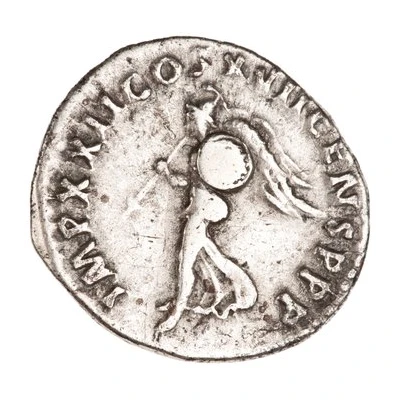 Denarius - Domitian IMP XXII COS XVII CENS P P P; Minerva back