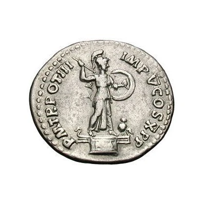 Denarius - Domitian P M TR POT III IMP V COS X P P; Minerva back