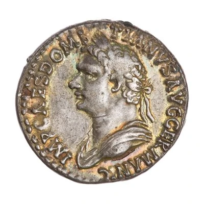 Denarius - Domitian P M TR POT III IMP V COS X P P; Minerva front