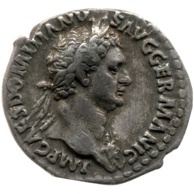 Denarius - Domitian P M TR POT III IMP V COS X P P; Minerva front
