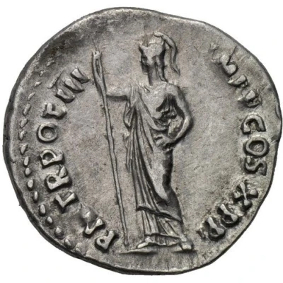 Denarius - Domitian P M TR POT III IMP V COS X P P; Minerva back
