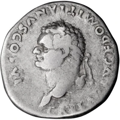 Denarius - Domitian PRINCEPS IVVENTVTIS; Vesta front