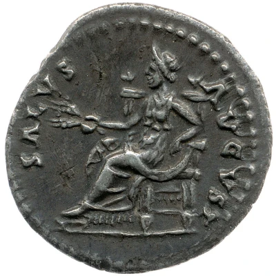 Denarius - Domitian SALVS AVGVST; Salus back
