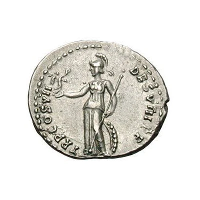 Denarius - Domitian TR P COS VII DES VIII P P; Minerva and Victory back