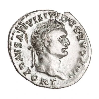 Denarius - Domitian TR P COS VII DES VIII P P; Minerva and Victory front