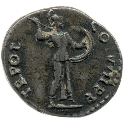 Denarius - Domitian TR POT COS VIII P P; Minerva back
