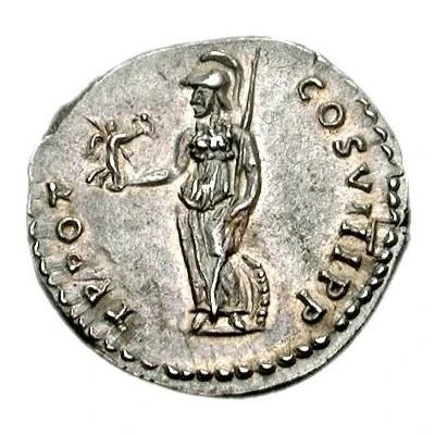 Denarius - Domitian TR POT COS VIII P P; Minerva back