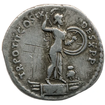 Denarius - Domitian TR POT II COS IX DES X P P; Minerva back