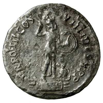 Denarius - Domitian TR POT II COS VIIII DES X P P; Minerva back