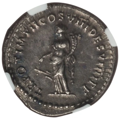 Denarius - Domitian TR POT IMP II COS VIII DES VIIII P P; Fortuna back
