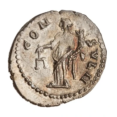 Denarius - Elagabalus CONSVL II; Aequitas back