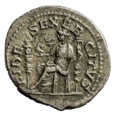 Denarius - Elagabalus FIDES EXERCITVS; Fides back