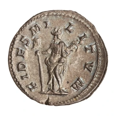 Denarius - Elagabalus FIDES MILITVM; Fides back