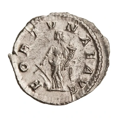 Denarius - Elagabalus FORTVNAE AVG; Fortuna back
