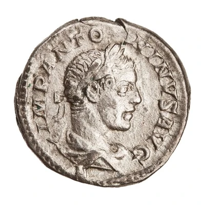 Denarius - Elagabalus LAETITIA PVBL; Laetitia front