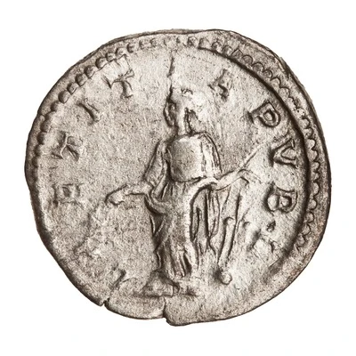 Denarius - Elagabalus LAETITIA PVBL; Laetitia back