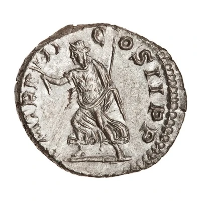 Denarius - Elagabalus P M TR P II COS II P P; Pax back