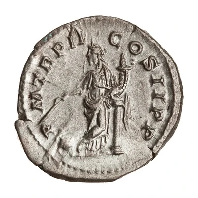 Denarius - Elagabalus P M TR P II COS II P P; Providentia back