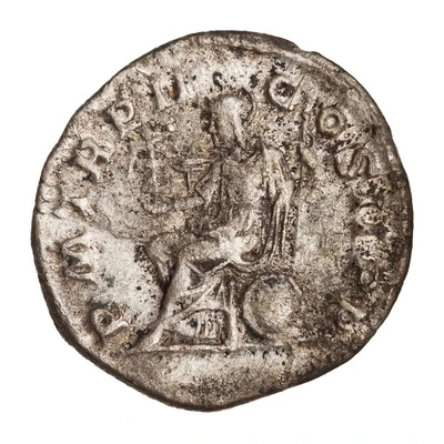 Denarius - Elagabalus P M TR P II COS II P P; Roma and Victory back