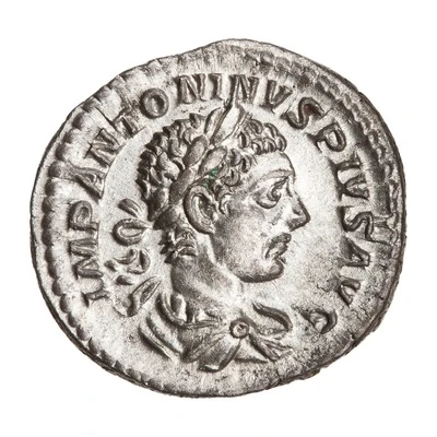 Denarius - Elagabalus P M TR P II COS II P P; Sol front