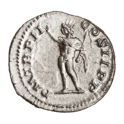 Denarius - Elagabalus P M TR P II COS II P P; Sol back