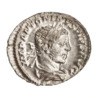 Denarius - Elagabalus P M TR P IIII COS III P P; Victory front