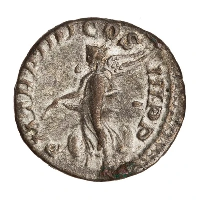 Denarius - Elagabalus P M TR P IIII COS III P P; Victory back