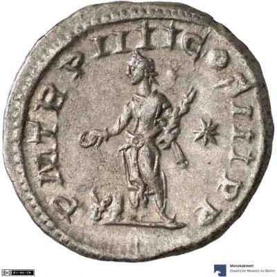 Denarius - Elagabalus P M TR P IIII COS III P P back