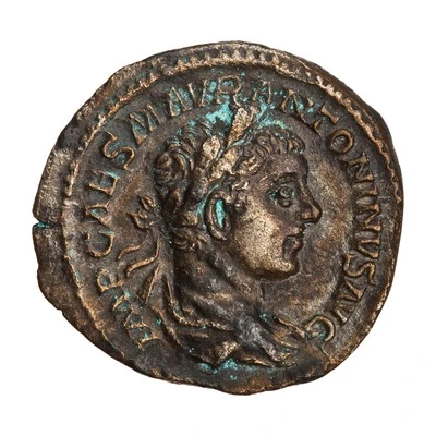 Denarius - Elagabalus PONTIF MAX TR P; Roma and Victory front