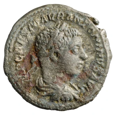 Denarius - Elagabalus PONTIF MAX TR P; Roma and Victory front