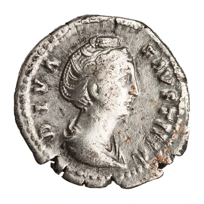 Denarius - Faustina the Elder AETERNITAS; Fortuna front