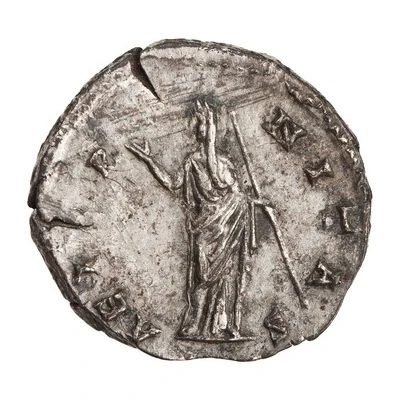 Denarius - Faustina the Elder AETERNITAS; Juno back