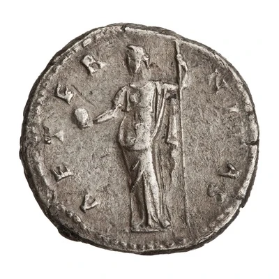 Denarius - Faustina the Elder AETERNITAS; Providentia back