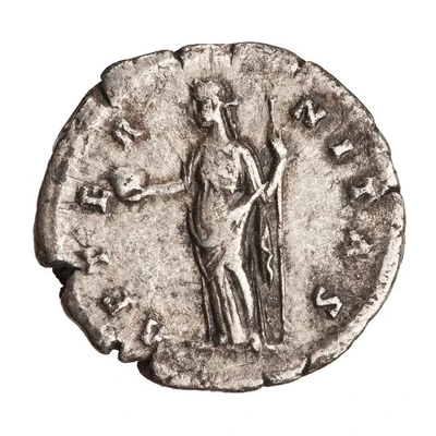 Denarius - Faustina the Elder AETERNITAS; Providentia back