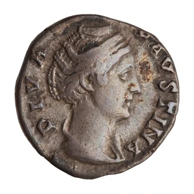 Denarius - Faustina the Elder AVGVSTA; Vesta front