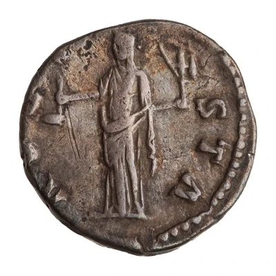Denarius - Faustina the Elder AVGVSTA; Vesta back