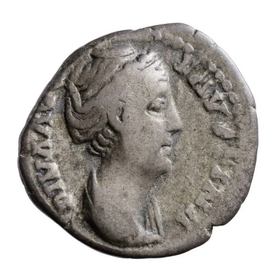 Denarius - Faustina the Elder DEDICATIO AEDIS front