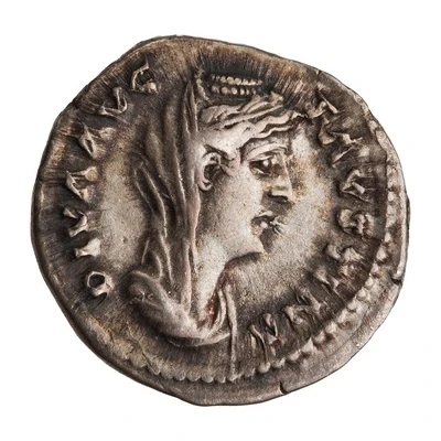 Denarius - Faustina the Elder PIETAS AVG; Pietas front