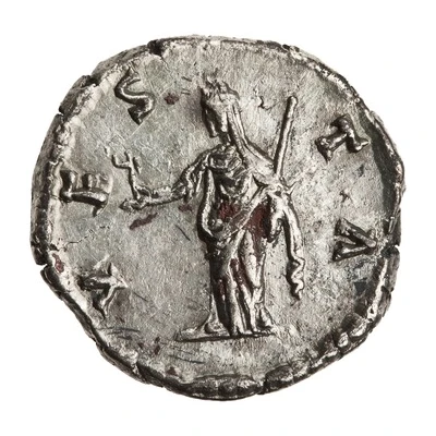 Denarius - Faustina the Elder VESTA; Vesta back