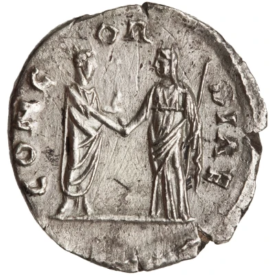 Denarius - Faustina the Elder and Antoninus Pius CONCORDIAE back