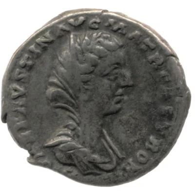 Denarius - Faustina the Younger CONSECRATIO; Pietas front