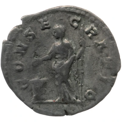 Denarius - Faustina the Younger CONSECRATIO; Pietas back