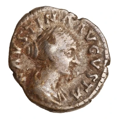 Denarius - Faustina the Younger, Commodus, and Antoninus Pius SAECVLI FELICIT front