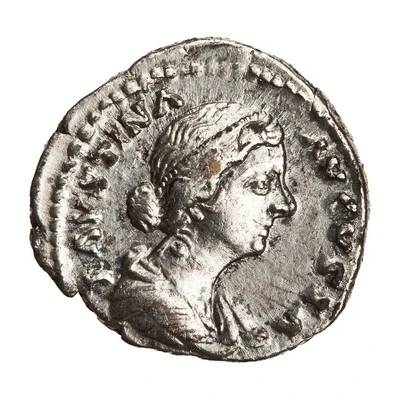 Denarius - Faustina the Younger IVNO; Juno front