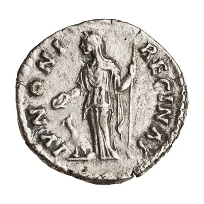 Denarius - Faustina the Younger IVNONI REGINAE; Juno back