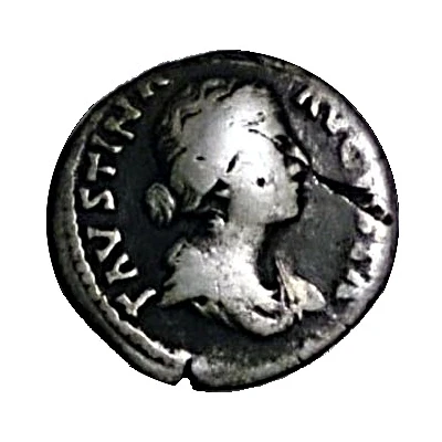 Denarius - Faustina the Younger LAETITIA; Laetitia front